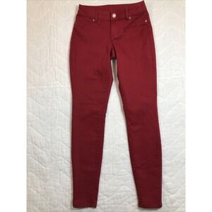 Maurice Pants Womens XS Deep Red Skinny Low Rise Jeans Jeggings Comfort Stretch